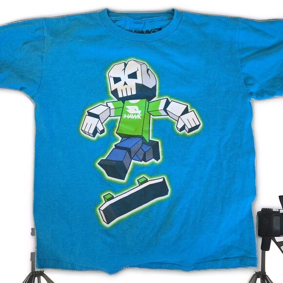 Vintage TONY HAWK Pro Skater Shirt L Birdhouse Lego Skateboard Skate Y2K Skull - Picture 1 of 5